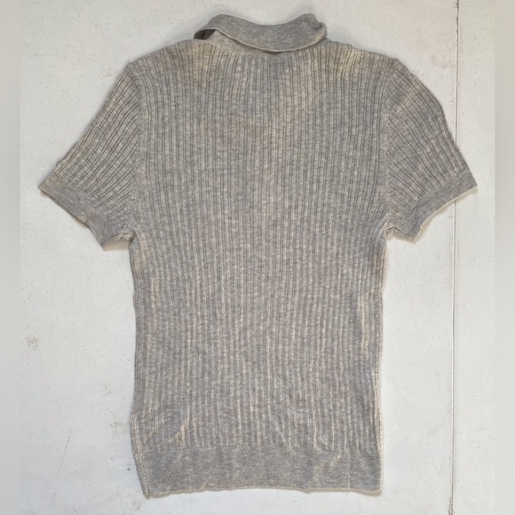 NWT American Eagle Ribbed Grey Jersey Polo - Picture 3 of 3